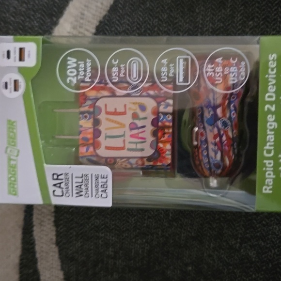 gadget gear rapid wall car & cable charger usb-a usb-c 3ft 20 watt Hp🔥🔥🔥🔥 - Picture 2 of 4